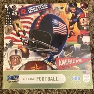 New IDNA BRANDS Retro Football Jigsaw Puzzle Vintage Sports 500 Pieces 24" x 18"